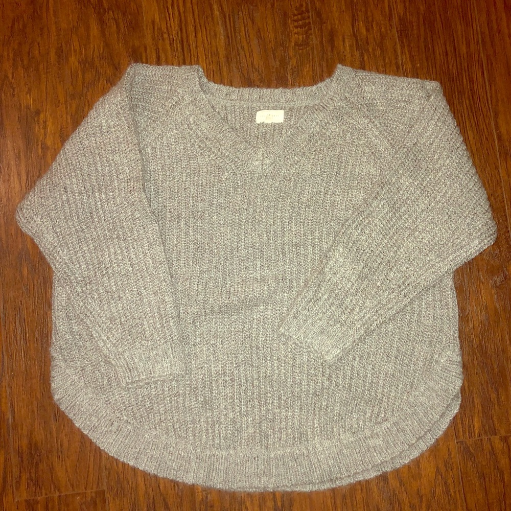 LOU & GREY Oversized Grey THICK Knit Sweater M EUC
